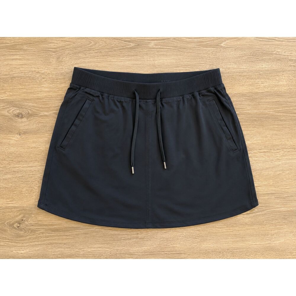 L.L.Bean Black Active Skort Medium | Drawstring Performance Golf Tennis Hiking